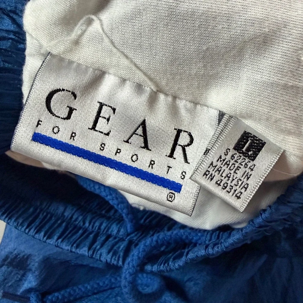 Vtg 90s Gear For Sports Nylon Tracksuit Mens L Blue Teal Colorblock Windbreaker